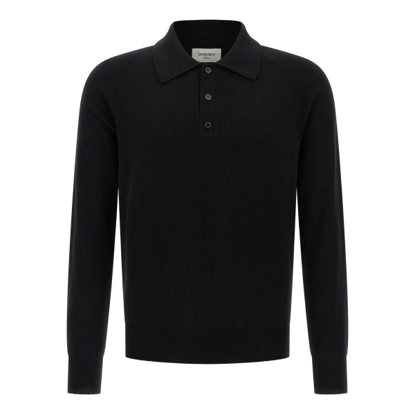 wool buttoned polo shirt