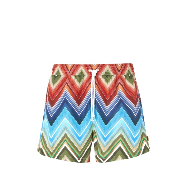 zigzag-print swim shorts