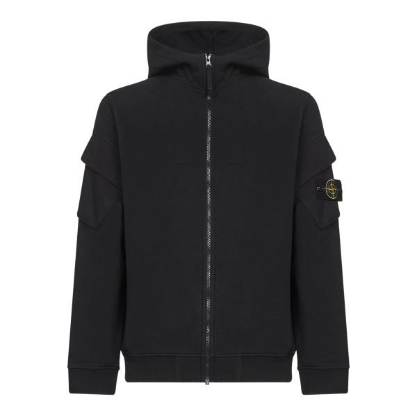 zip-front pocket-detail hoodie