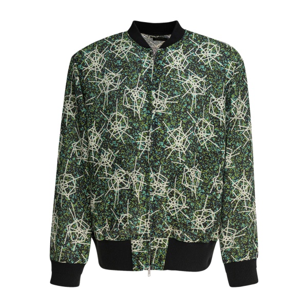 abstract-print bomber jacket
