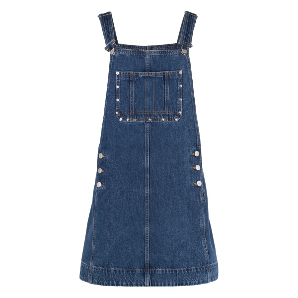 adjustable-strap denim dress
