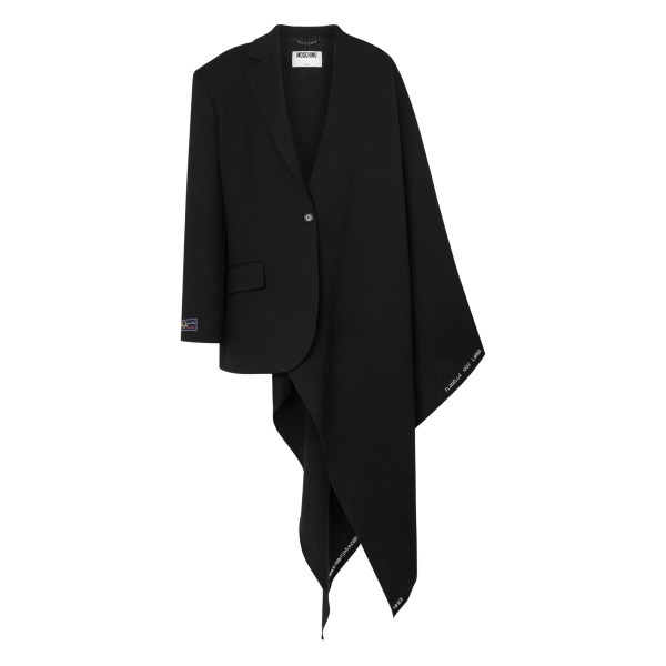 asymmetric-drape wool coat