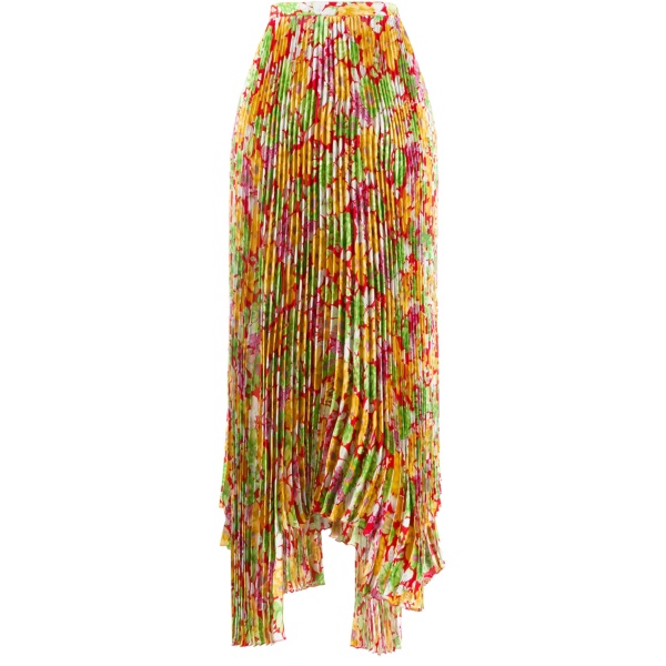asymmetric pleated skirt