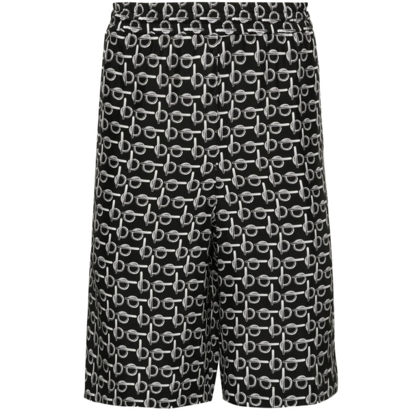 B elasticated-waistband silk shorts