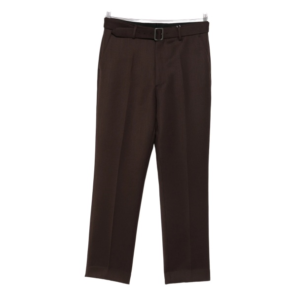 belted cotton trousers