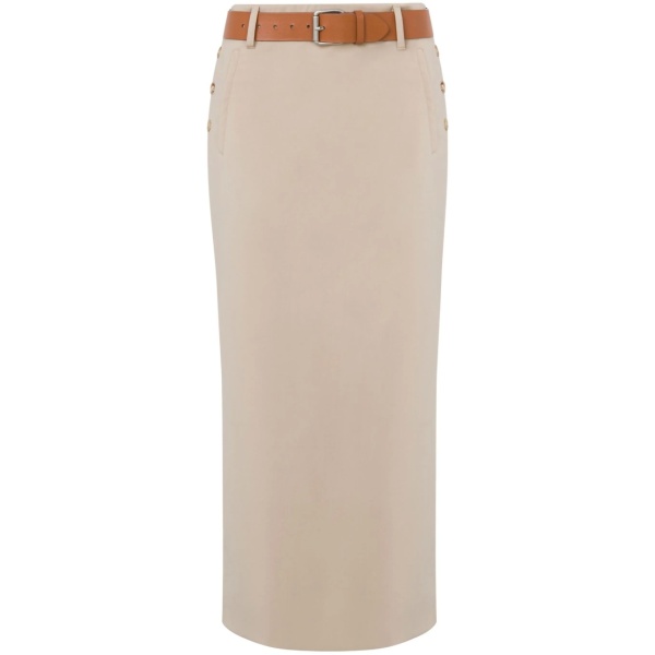 belted midi skirt