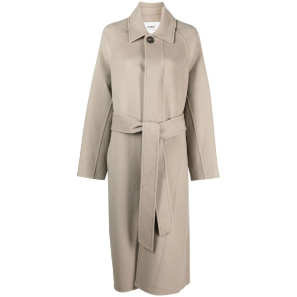 belted single-breasted coat