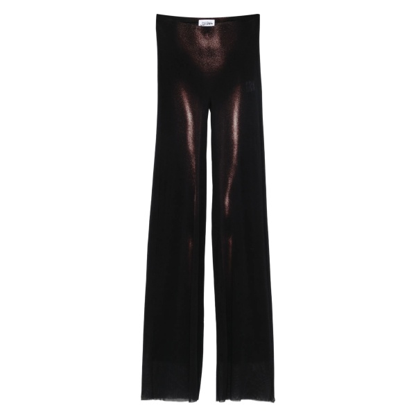 body-print mesh trousers