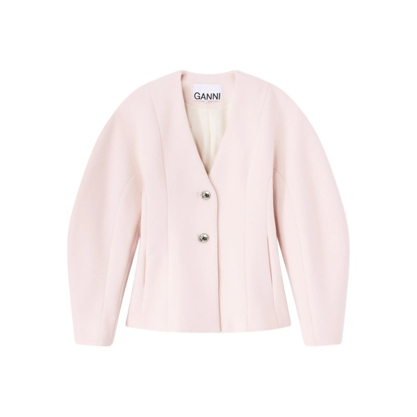button V-neck jacket