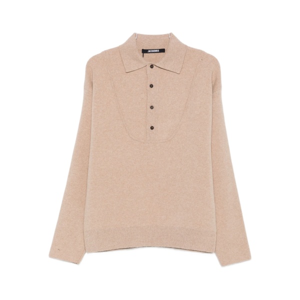 buttoned polo-neck sweater