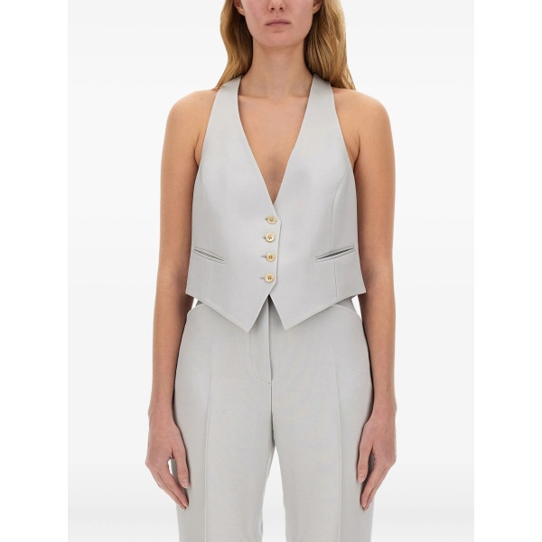 buttoned sleeveless waistcoat