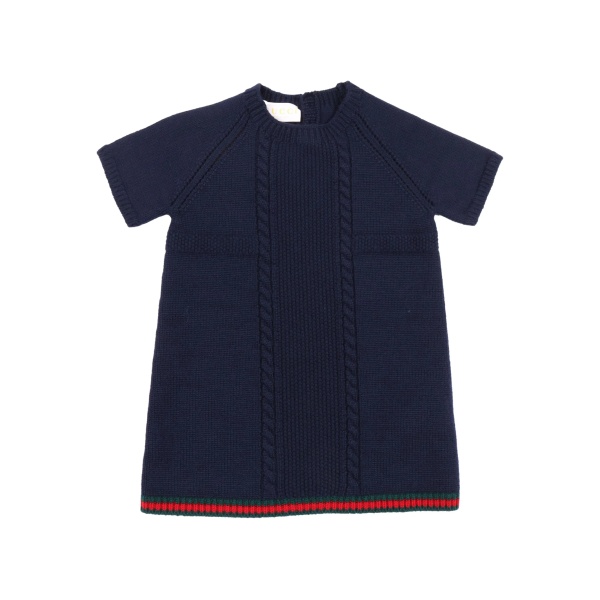cable-knit short-sleeve dress
