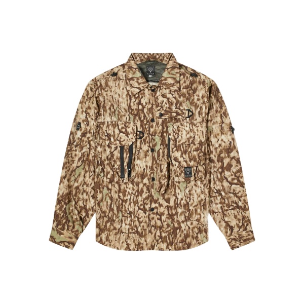 camouflage-print jacket