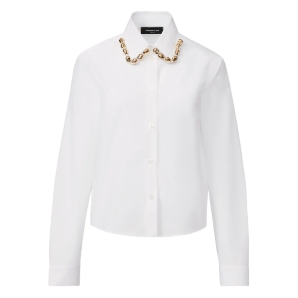 chain-embellished poplin shirt