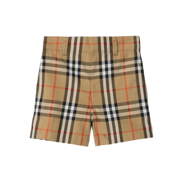 check elasticated-waistband shorts