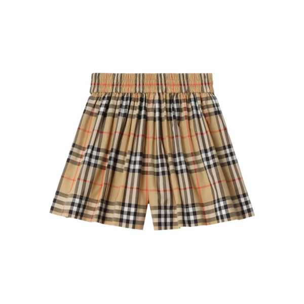 Check-pattern cotton shorts