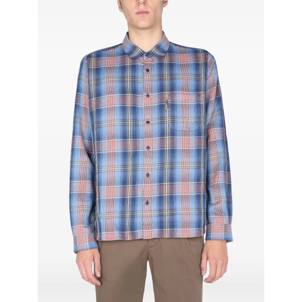 checked-pattern pocket shirt