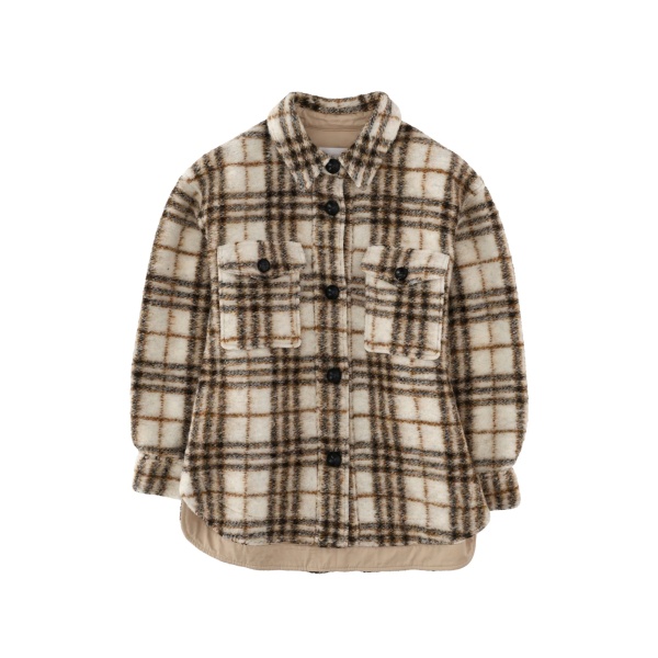 checked pocketed shirt jacket