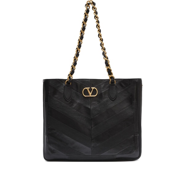 chevron-quilted chain-strap tote bag