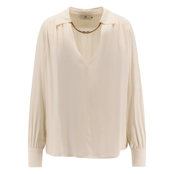collar-detail blouse