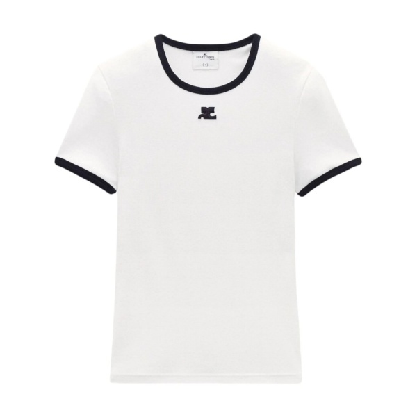 contrast-trim cotton T-shirt