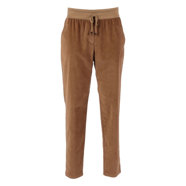 corduroy-texture trousers