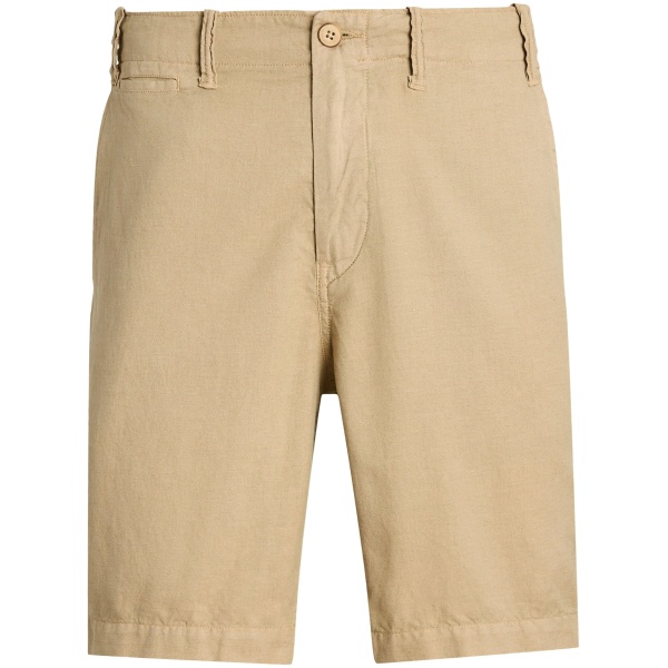 cotton-linen blend chino shorts