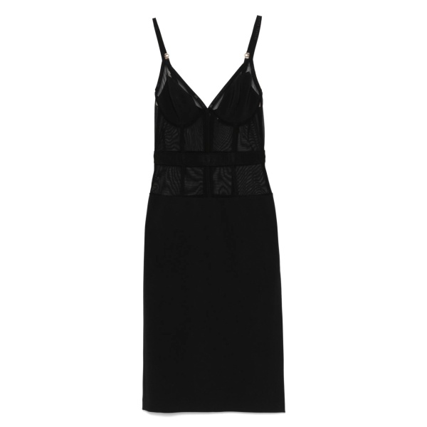 crepe tulle midi dress