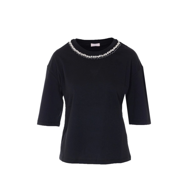 crew-neck crystal-embellished T-shirt