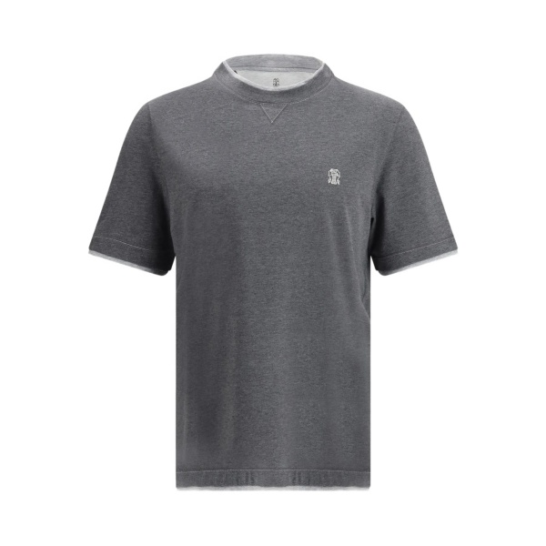 crew-neck embroidered-logo T-shirt