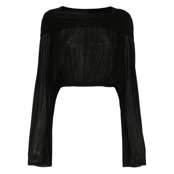 cropped hooded blouse