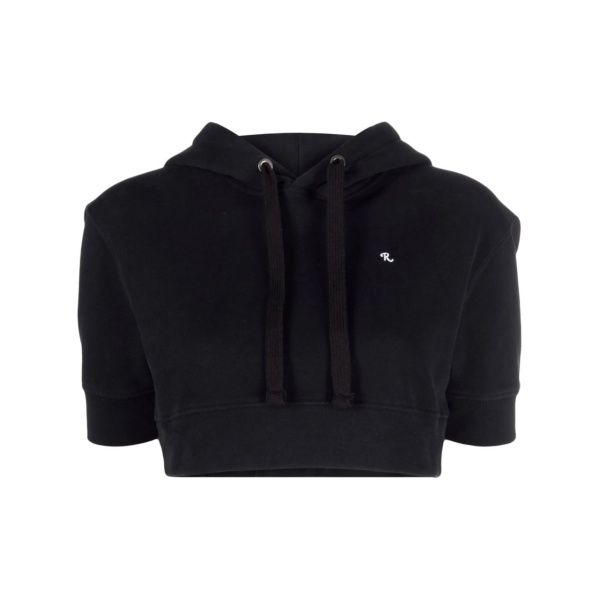 cropped short-sleeve hoodie
