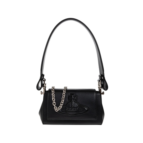 debossed-orb chain-strap shoulder bag