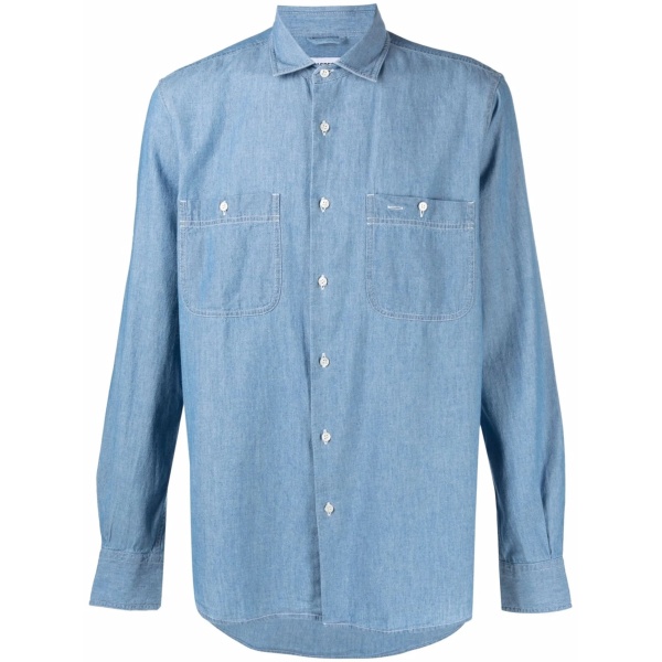 denim button-down shirt