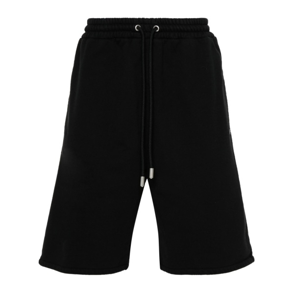 Diag-stripe cotton shorts