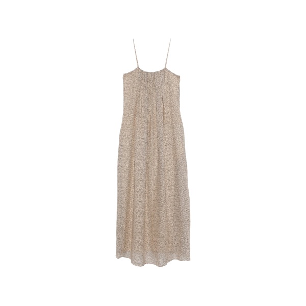 dotted ramie midi dress