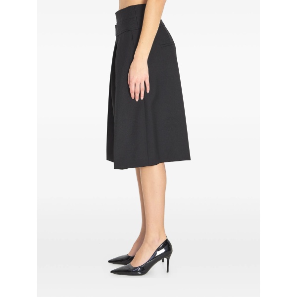 double-belt pleated shorts