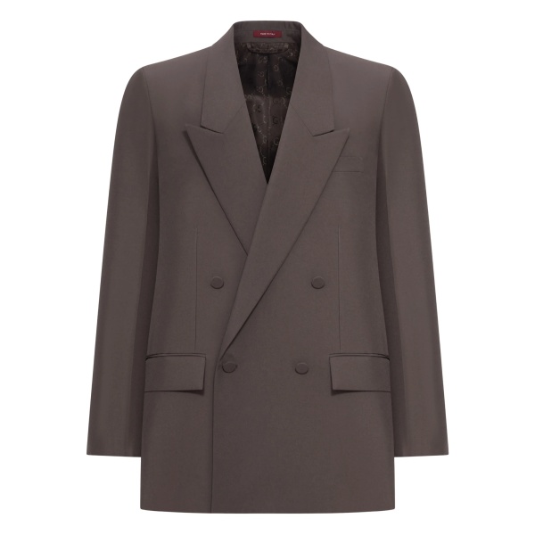 double-breasted gabardine blazer