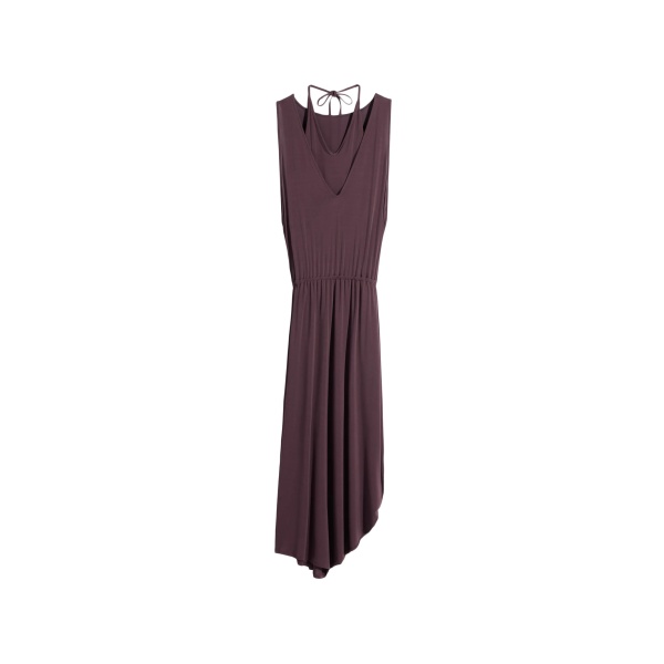 draped V-neck midi dress