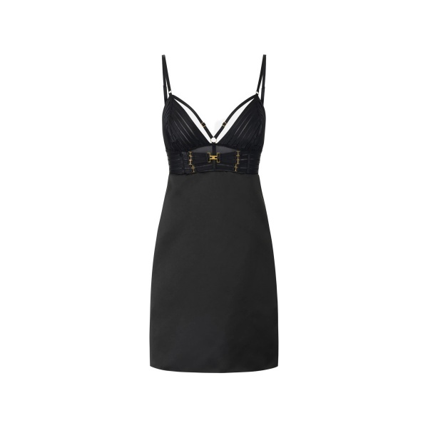 duchess satin with elastic straps mmini dress