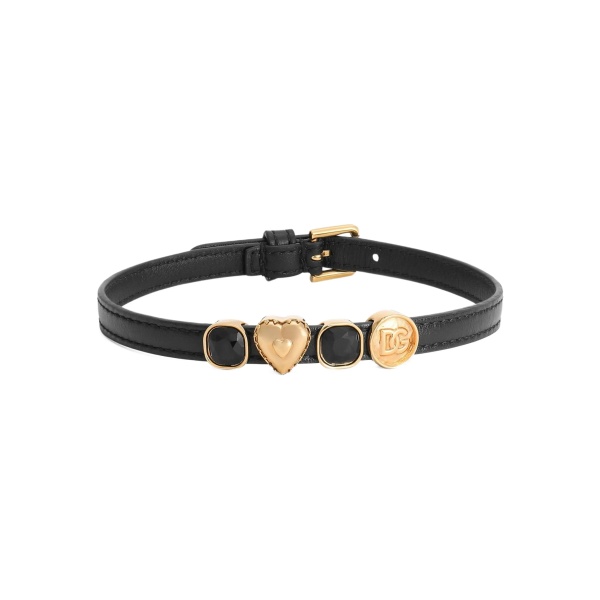 embellished leather choker