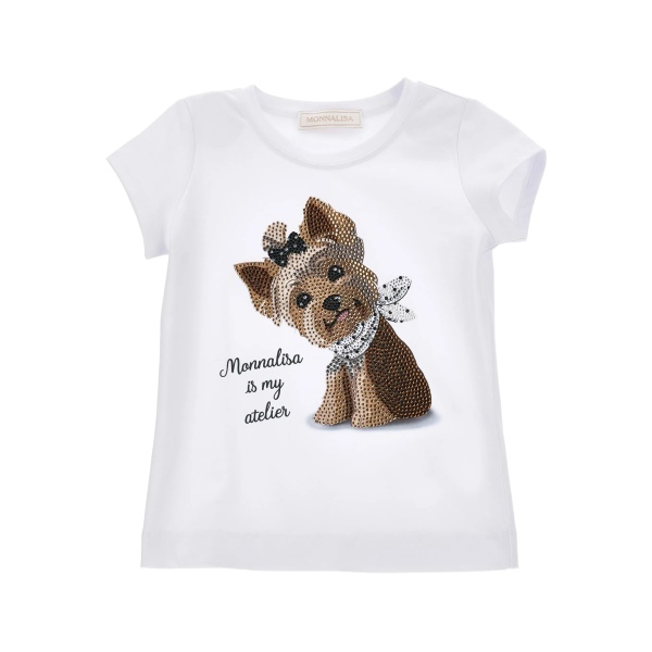 embellished-print T-shirt