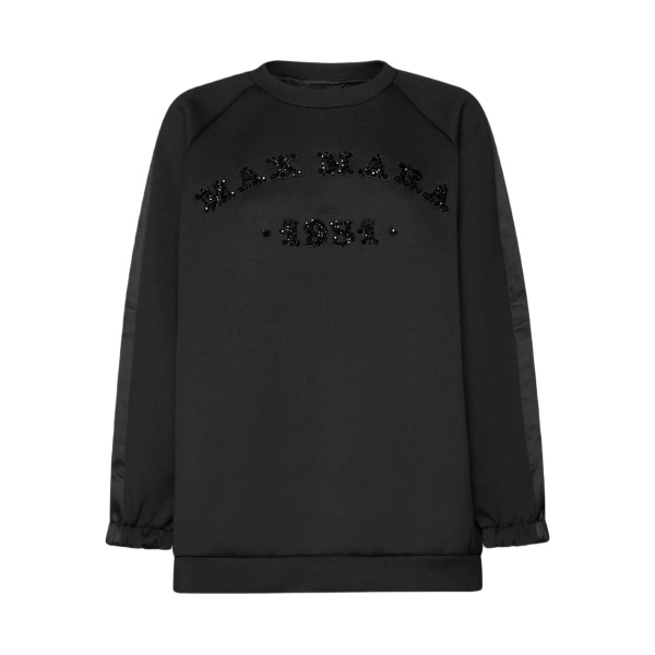embellished satin-panel sweatshirt