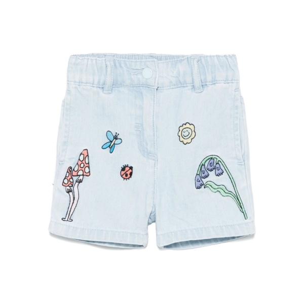 embroidered denim shorts