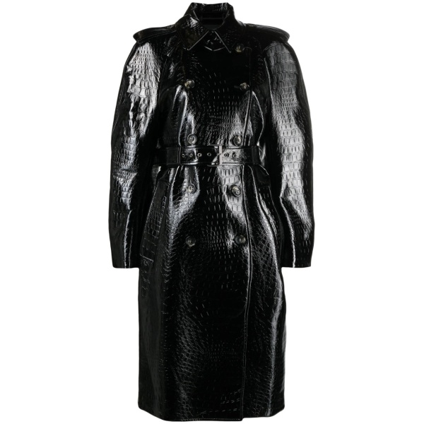 Faggi crocodile-effect trench coat