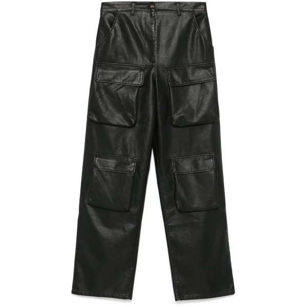 faux-leather cargo pants
