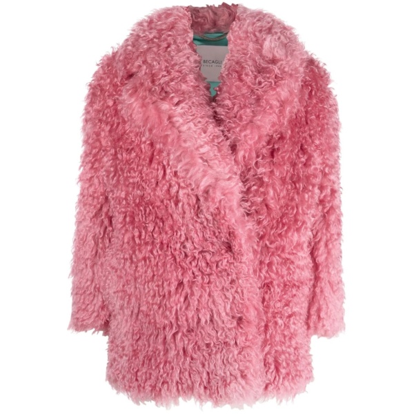 faux-shearling wrap coat