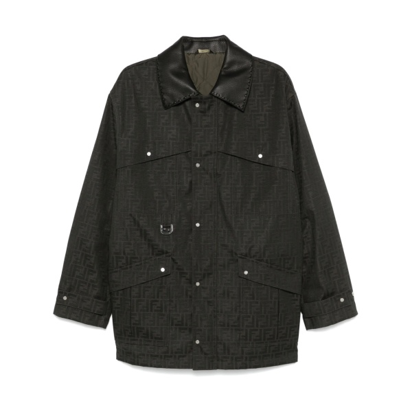 FF-jacquard waxed coat