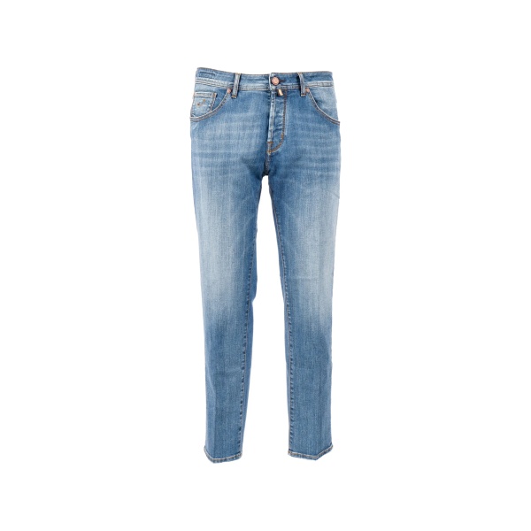 five-pocket logo-patch jeans