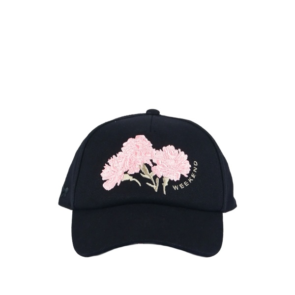 floral-embroidered hat
